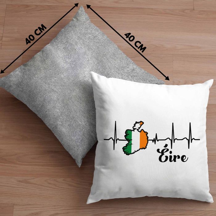 Irland Kissen mit Füllung 40x40 "Herzschlag Eire" Geschenk für Irland-Fans (Grau) Grau Trendation