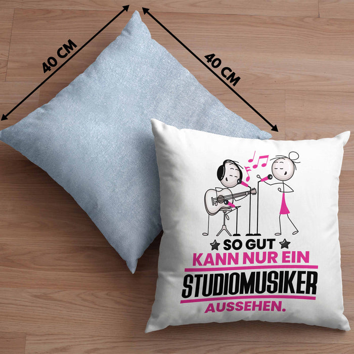 Studiomusiker Geschenk Kissen mit Füllung 40x40 So Gut Kann Nur Ein Studiomusiker Aussehen Geschenkidee (Grau) Blau Trendation