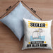 Segler Kissen mit Füllung 40x40 Geschenk für Segler Der Mann Der Alles Kann Geschenkidee zum Geburtstag (Grau) Blau Trendation