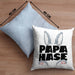 Papa Hase Kissen mit Füllung 40x40 Geschenk für Hasen-Vater Geschenkidee Bester Papa Kaninchen (Grau) Blau Trendation
