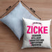 Zicke Kissen mit Füllung 40x40 Geschenk für Frauen Frau Lustig Pink (Grau) Blau Trendation