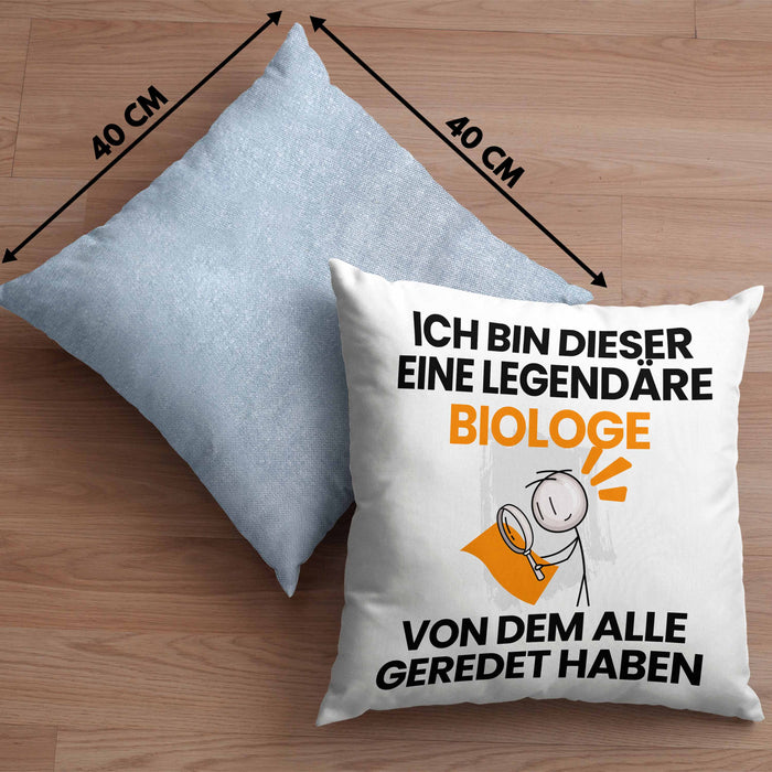 Biologe Geschenk Kissen mit Füllung 40x40 Lustige Geschenkidee Geburtstag für Biologe Ich Bin Dieser Legendäre Biologe Von Dem Alle Geredet Haben (Grau) Blau Trendation