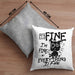 Its Fine Im Fine Everything Is Fine Kissen mit Füllung 40x40 Geschenk Katze Humor Sarkasmus (Grau) Grau Trendation