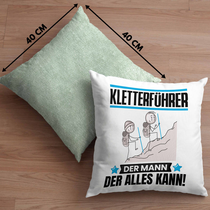 Kletterführer Kissen mit Füllung 40x40 Geschenk für Kletterführer Der Mann Der Alles Kann Geschenkidee zum Geburtstag (Grau) Grün Trendation