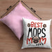 Mops Mom Besitzerin Kissen mit Füllung 40x40 Geschenk Lustiger Spruch Geschenkidee Besitzerin Mops Mama (Grau) Rosa Trendation