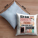 Freund Kissen mit Füllung 40x40 Geschenk Spruch Lustig Geschenkidee für Freund Geburtstag Ich Bin Der Verrückte Freund Beste Freund (Grau) Blau Trendation
