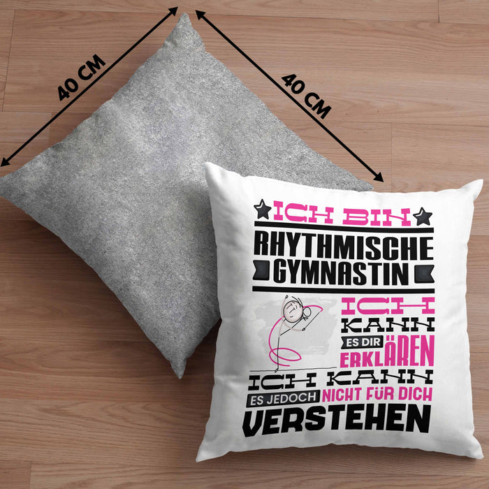 Rhythmische Gymnastin Geschenk Kaffee-Kissen mit Füllung 40x40 Geschenkidee für Rhythmische Gymnastin Ich Bin Rhythmische Gymnastin Ich Kann Es Dir Erklären Jedoch Nicht Für Dich Verstehen Spruch Lustig (Grau) Grau Trendation