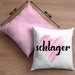 Kissen mit Füllung 40x40 Geschenk für Schlager Fans Kissen mit Füllung 40x40 Musikmotiv Spruch (Grau) Rosa Trendation
