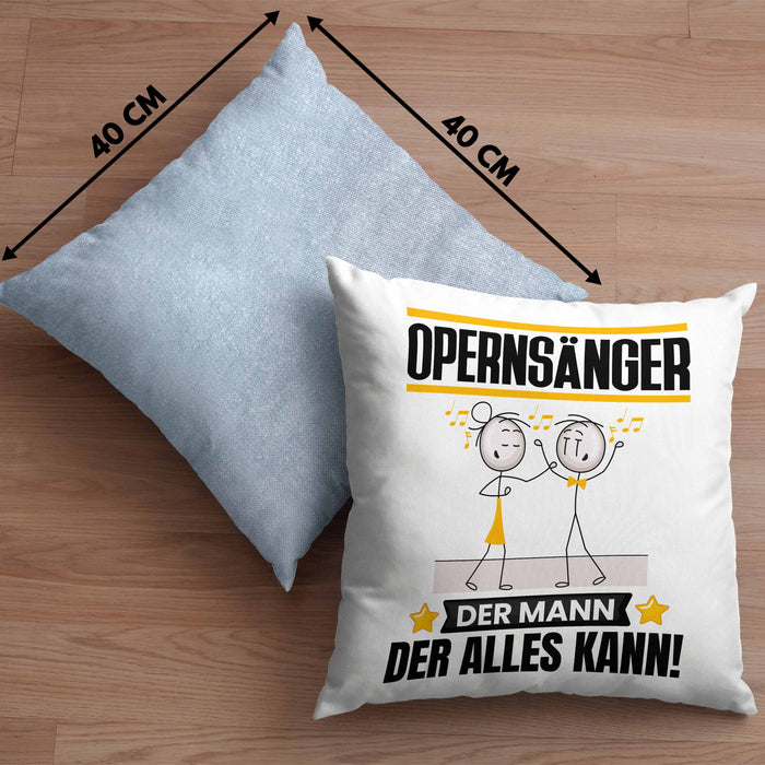 Opernsänger Kissen mit Füllung 40x40 Geschenk für Opernsänger Der Mann Der Alles Kann Geschenkidee zum Geburtstag (Grau) Blau Trendation