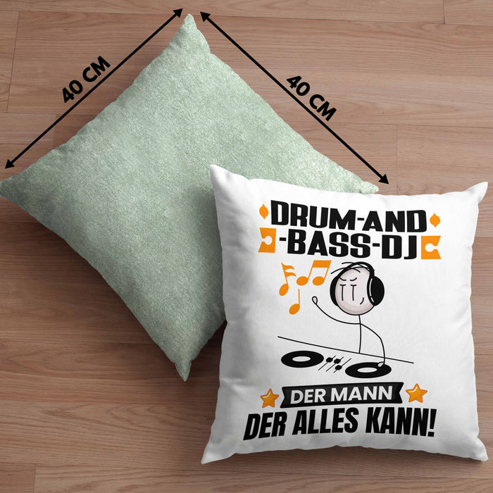 Drum-and-Bass-DJ Kissen mit Füllung 40x40 Geschenk für Drum-and-Bass-DJ Der Mann Der Alles Kann Geschenkidee zum Geburtstag (Grau) Grün Trendation