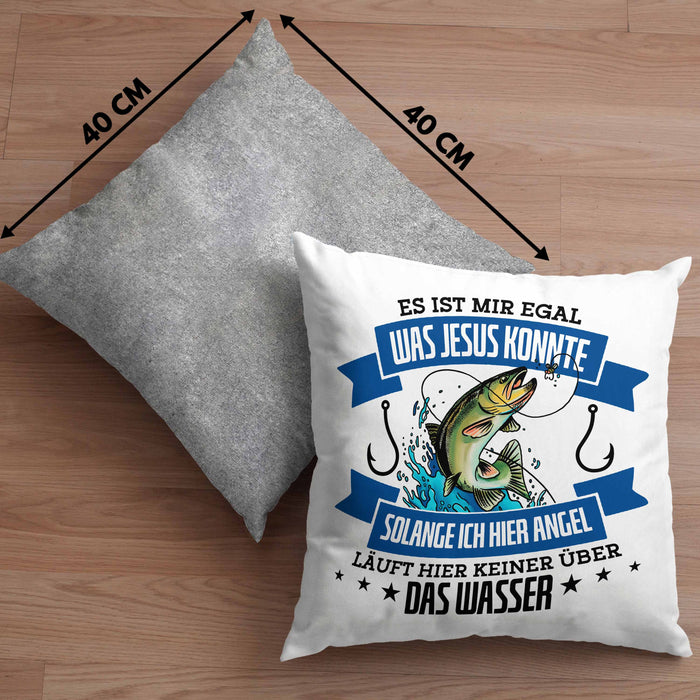 Lustige Kissen mit Füllung 40x40 für Angler Lustiger Spruch Geschenkidee (Grau) Grau Trendation