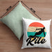 Kitesurfing Kissen mit Füllung 40x40 Geschenk für Kitesurfer Geschenkidee Vintage Grafik (Grau) Grün Trendation