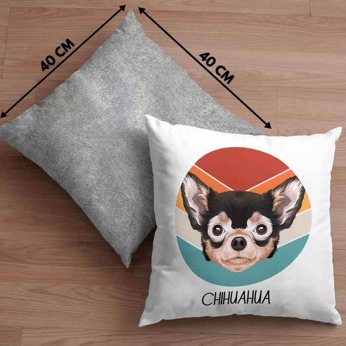 Chihuahua Besitzer Kissen mit Füllung 40x40 Geschenk Lustiger Spruch Geschenkidee Chihuahua Mama Papa (Grau) Grau Trendation
