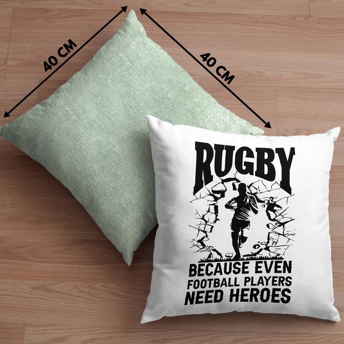 Rugby Kissen mit Füllung 40x40 Geschenk Spruch Geschenkidee für Rugbyspieler (Grau) Grün Trendation