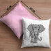Elefant Kissen mit Füllung 40x40 Geschenk Für Elefanten-Liebhaber Geschenkidee Grafik Mandala (Grau) Rosa Trendation