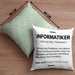Informatiker Kissen mit Füllung 40x40 Geschenk Programmierer Gadget Lustig Geschenkidee Männer Zubehör Informatiklehrer IT (Grau) Grün Trendation