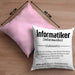 Informatiker Geschenk Kissen mit Füllung 40x40 Geschenkidee für Informatiker IT-Experte Softwareentickler (Grau) Rosa Trendation