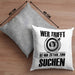 Bogenschießen Kissen mit Füllung 40x40 mit Bogenschütze Spruch - Geschenk für Pfeil und Bogen Fans (Grau) Grau Trendation