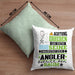 Angler Geschenk Kissen mit Füllung 40x40 Lustiger Spruch Erheben Sie Sich Der Angler Betritt den Raum (Grau) Grün Trendation
