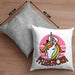 Lustige Pflege Geschenkidee für Pflegerinnen Kissen mit Füllung 40x40 Einhorn "Pflegehorn" Spruch (Grau) Grau Trendation