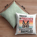 Schäferhund Besitzerin Frauchen Kissen mit Füllung 40x40 Geschenk Lustiger Spruch Geschenkidee Vorsicht Vor Dem Frauchen (Grau) Grün Trendation