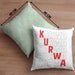 Kurwa Kissen mit Füllung 40x40 Polen Polska (Grau) Grün Trendation