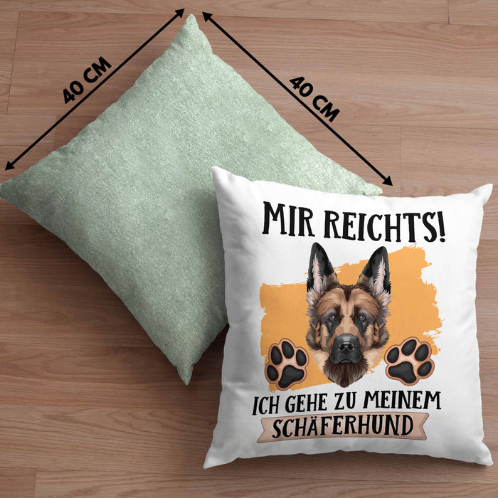 Schäferhund Besitzer Kissen mit Füllung 40x40 Geschenk Lustiger Spruch Geschenkidee Mir Reichts Ich Geh Zu Meinem Schäferhund (Grau) Grün Trendation