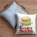 Burger Dealer Kissen mit Füllung 40x40 Geschenk für Besten Burgerverkäufer Geburtstag Spruch Geschenkidee (Grau) Blau Trendation
