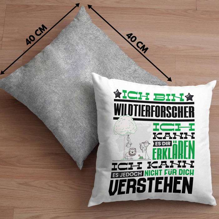 Wildtierforscher Geschenk Kaffee-Kissen mit Füllung 40x40 Geschenkidee für Wildtierforscher Ich Bin Wildtierforscher Ich Kann Es Dir Erklären Jedoch Nicht Für Dich Verstehen Spruch Lustig (Grau) Grau Trendation