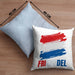Holland Fan Kissen mit Füllung 40x40 Geschenk Holländer Frikande (Grau) Blau Trendation