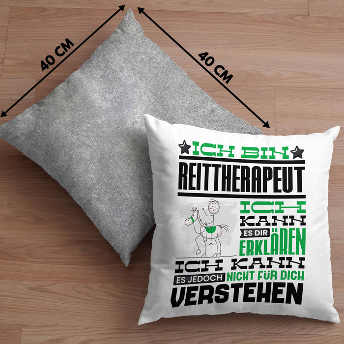 Reittherapeut Geschenk Kaffee-Kissen mit Füllung 40x40 Geschenkidee für Reittherapeut Ich Bin Reittherapeut Ich Kann Es Dir Erklären Jedoch Nicht Für Dich Verstehen Spruch Lustig (Grau) Grau Trendation