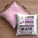 Skater Geschenk Kissen mit Füllung 40x40 Lustiger Spruch Erheben Sie Sich Der Skater Betritt den Raum (Grau) Rosa Trendation