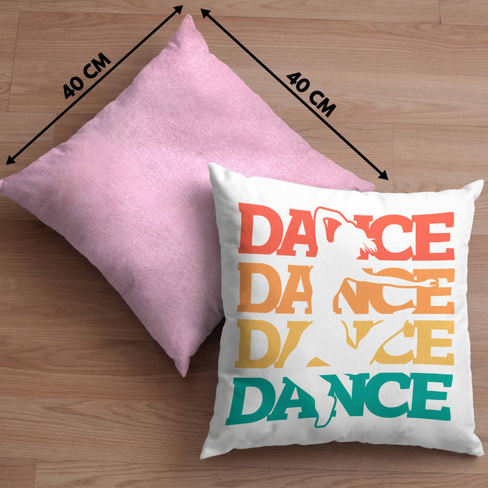 Lustige Tänzer Kissen mit Füllung 40x40 Geschenk für Tanzbegeisterte Tanzlehrer Grafik Dance (Grau) Rosa Trendation