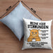 Katze Kissen mit Füllung 40x40 Geschenk Katzenbesitzerin Lustige Sprüche Kaffee Urlaub Müde Meine Vier Kaffeestimungen (Grau) Blau Trendation