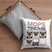 Mops Besitzer Kissen mit Füllung 40x40 Geschenk Lustiger Spruch Geschenkidee Mops Tricks Bleib (Grau) Grau Trendation