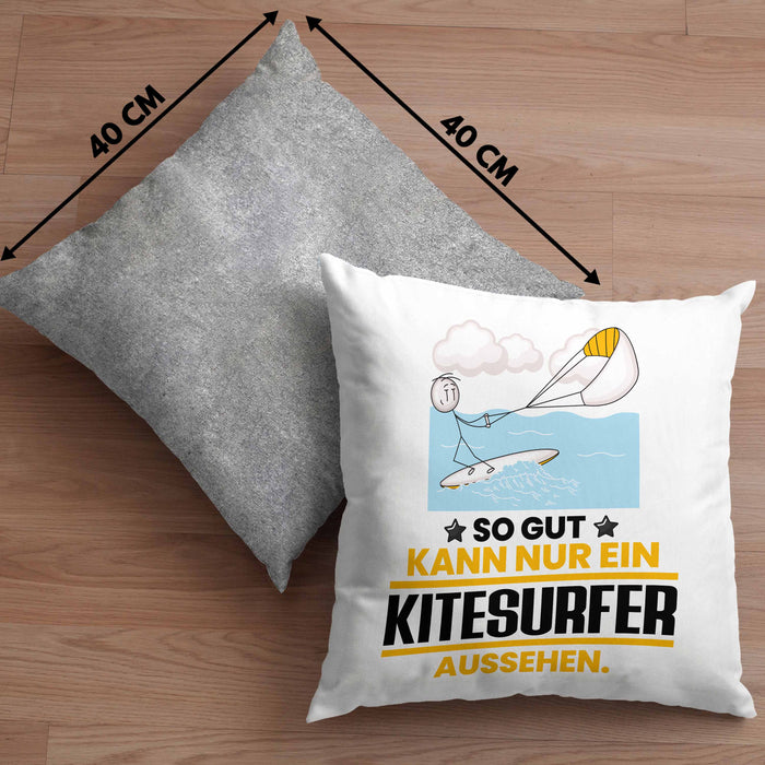 Kitesurfer Geschenk Kissen mit Füllung 40x40 So Gut Kann Nur Ein Kitesurfer Aussehen Geschenkidee (Grau) Grau Trendation