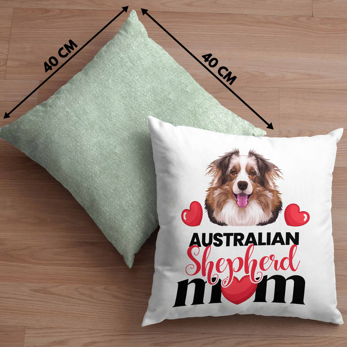 Australian Shepherd Besitzer Mom Mama Kissen mit Füllung 40x40 Geschenk Lustiger Spruch Geschenkidee Australian Shepherd Besitzerin (Grau) Grün Trendation