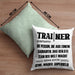 Trainer Kissen mit Füllung 40x40 Geschenk Bester Coach Geschenkidee Spruch (Grau) Grün Trendation