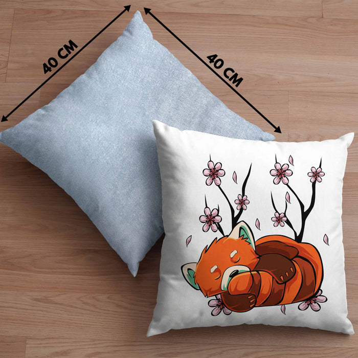 Lustige Roter Panda Kissen mit Füllung 40x40 - Ein süßes Geschenk für Panda-Liebhaber (Grau) Blau Trendation