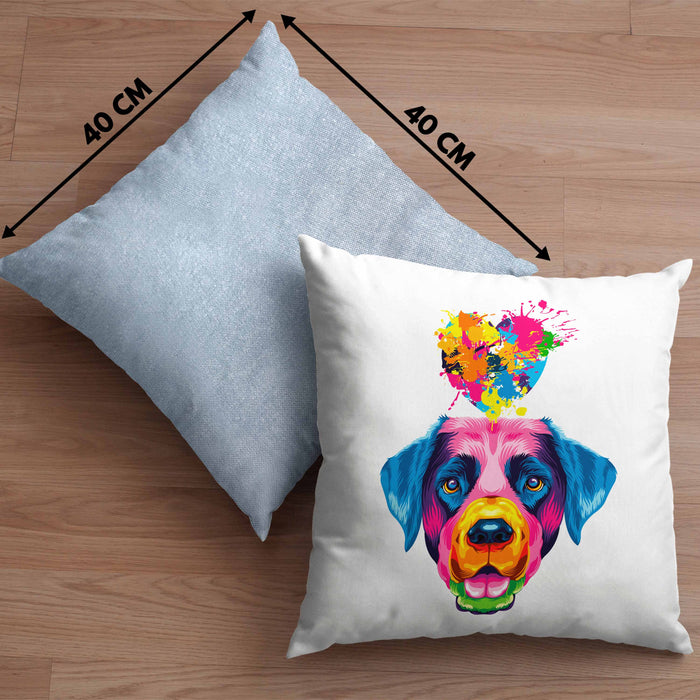 Labrador Herz Farbe Besitzer Kissen mit Füllung 40x40 Geschenk Lustiger Spruch Geschenkidee Labrador Liebhaber (Grau) Blau Trendation