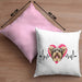 Yorkie Besitzer Kissen mit Füllung 40x40 Geschenk Lustiger Spruch Geschenkidee Herzschlag Yorkie (Grau) Rosa Trendation