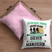 Wandern Geschenk Kissen mit Füllung 40x40 Ich Bin Nicht immer Schlecht Gelaunt Wandern Berge (Grau) Rosa Trendation