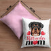 Rottweiler Besitzer Mom Mama Kissen mit Füllung 40x40 Geschenk Lustiger Spruch Geschenkidee Rottweiler Besitzerin (Grau) Rosa Trendation