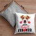 Jack Russell Besitzer Mom Mama Kissen mit Füllung 40x40 Geschenk Lustiger Spruch Geschenkidee Jack Russell Besitzerin (Grau) Grau Trendation
