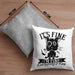 Lustige Kissen mit Füllung 40x40 Geschenk It's Fine I'm Fine Everything Is Fine Geschenkidee Frauen Sarkasmus Humor (Grau) Grau Trendation