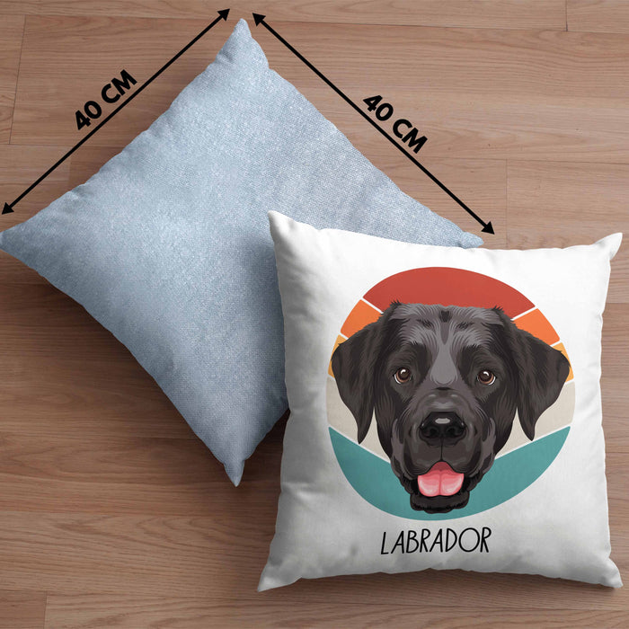 Labrador Besitzer Kissen mit Füllung 40x40 Geschenk Lustiger Spruch Geschenkidee Labrador Mama Papa (Grau) Blau Trendation