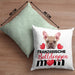 Französische Bulldogge Besitzer Mom Mama Kissen mit Füllung 40x40 Geschenk Lustiger Spruch Geschenkidee Französische Bulldogge Besitzerin (Grau) Grün Trendation