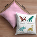 Arten Von Dinosauriern Kissen mit Füllung 40x40 Geschenk Für Jungs Dinos T-Rex Jungen Mädchen Dinos Tyrannosaurus (Grau) Rosa Trendation