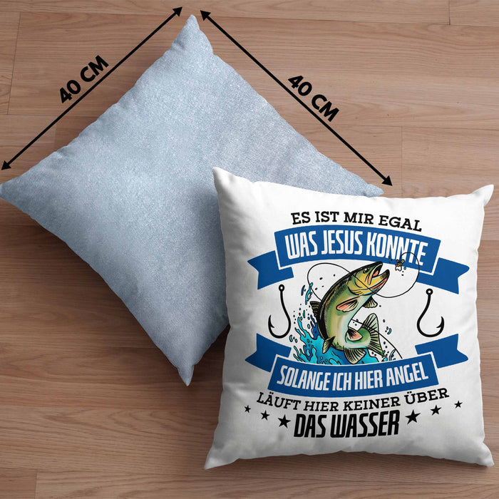 Lustige Kissen mit Füllung 40x40 für Angler Lustiger Spruch Geschenkidee (Grau) Blau Trendation