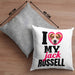 Jack Russell Besitzerin Kissen mit Füllung 40x40 Geschenk Lustiger Spruch Geschenkidee I Love My Jack Russell (Grau) Grau Trendation